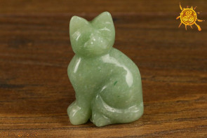Kot FIGURKA Awenturyn Zielony 5 cm - ochrona, płodność, przyciągnięcie klientów, radość