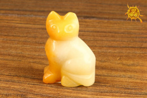 Kot FIGURKA Kalcyt 5 cm - ochrona, płodność, przyciągnięcie klientów, radość