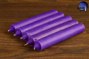 Purpurowa świeca KOMPLET 5 świec 10x1,8cm - wzmacnia aurę i działanie egzorcyzmów, oczyszcza, chroni 