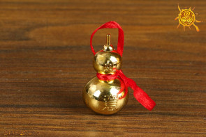 Tykwa butelkowa Feng Shui metalowa złota - ochrona, długowieczność, zdrowie