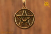Pentagram pełny WISIOR pozłacany - ochrona przed negatywną energią, zdrowie
