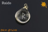 Kryształ Górski wygrawerowana runa RAIDO WISIOR - podróż, otwartość, entuzjazm