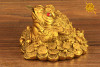 Żaba złota siedząca na monetach - zdrowie, szczęście, miłość