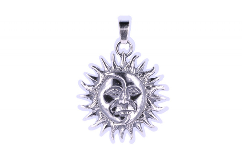  Słońce z Półksiężycem Wisior srebro - silny talizman miłości, płodności i siły