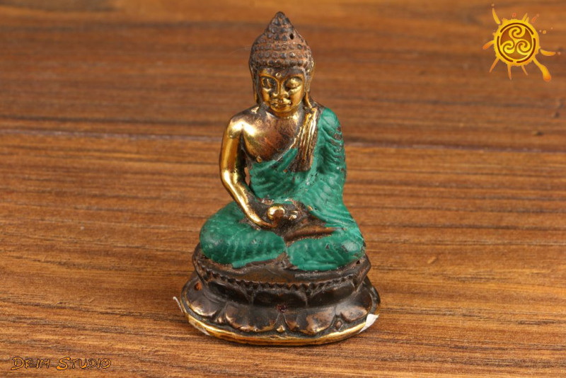 Budda medytujący figurka z mosiądzu
