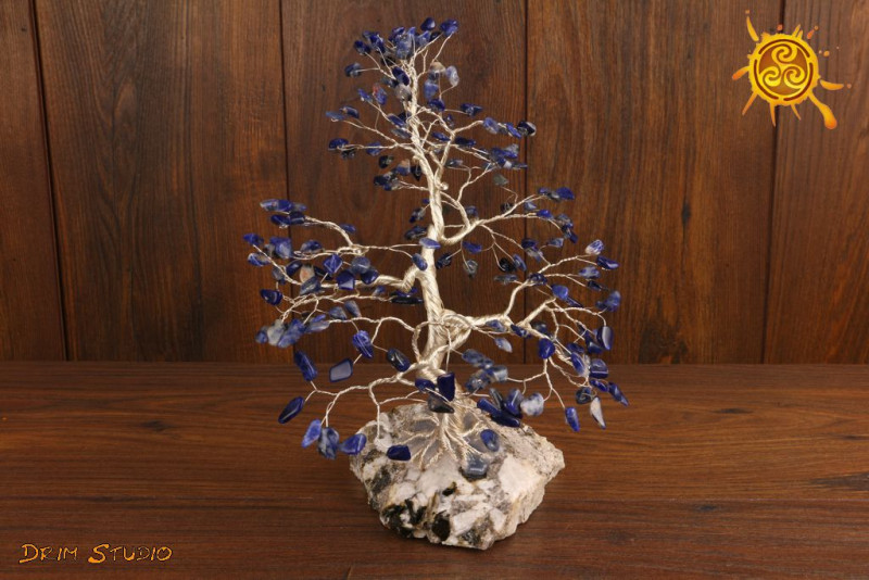 Drzewko szczęścia Sodalit 200 kamieni naturalnych - koncentracja, zapamiętywanie, intuicja, opanowanie emocji
