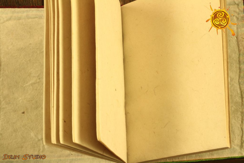 Notes Notatnik Zeszyt okładka Zielona papier czerpany  - do zapisywania magicznych zaklęć, receptur, rytuałów, afirmacji