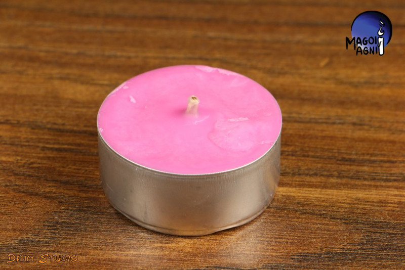 Różowa Świeca Tealight WOSK SOJOWY - zapach naturalny