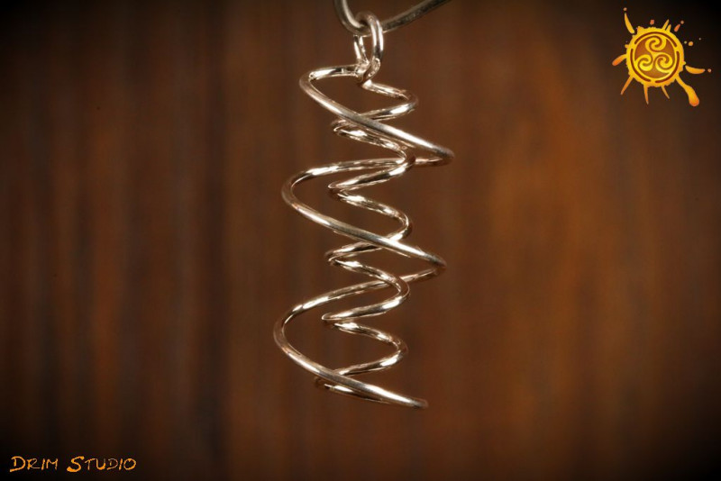 Spirala DNA srebrna mini 36mm - oczyszcza pomieszczenie z negatywnej energii 