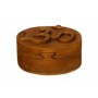 Magiczne pudełko z drewna symbol Om - do przechowywania magicznych przedmiotów