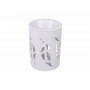 Kominek ceramiczny biały PIÓRA - na olejki zapachowe i eteryczne