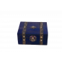 Skrzynka pudełko drewniane niebieskie kwadratowe - do przechowywania magicznych przedmiotów